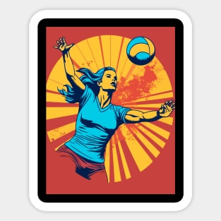 Retro Volleyball Player Sticker